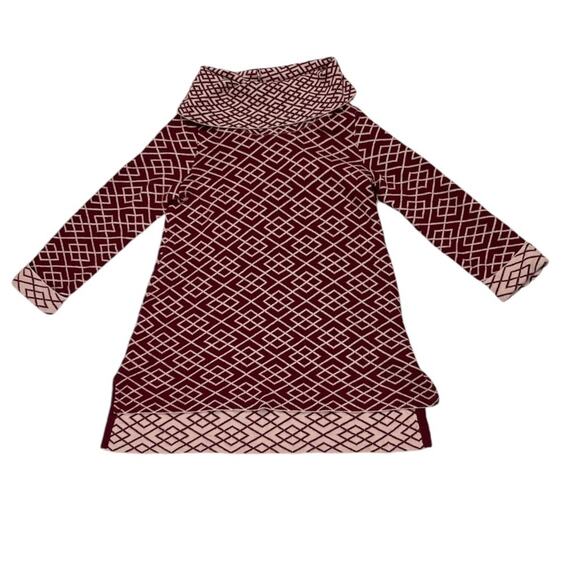 Anthropologie Moth Galena Cowl Neck Sweater Tunic Geomatric Alpaca Blend Size XS - Picture 2 of 9